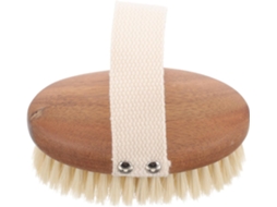 Escova Corporal Callaron Em Madeira De Acácia Com Cerdas Javali, Design Oval Ergonômico, Para Uso Seco E Molhado, Ideal