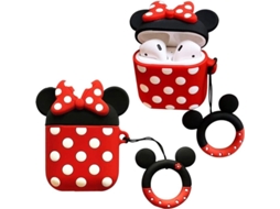 Capa silicone YURU para Airpods 1 e 2, case fofo, 3D, Minnie, 2025
