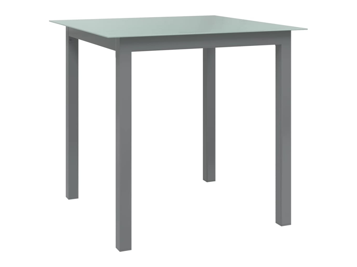 Vidaxl Mesa De Jardim Em Alumínio E Vidro 80x80x74 Cm Cinzento-claro