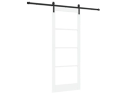 Porta Deslizante Com Kit De Hardware Vidaxl Branco Madeira De Pinho Maciça