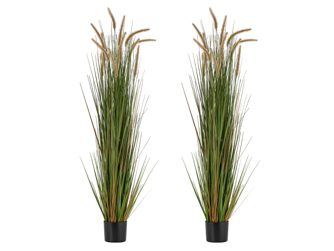 Relva Artificial Vevor, 149,9 Cm, Cauda De Cavalo Em Vaso, Pacote De 2, Verde