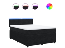 Box Spring Bed, Box Spring Beds Vidaxl Preto Veludo (140 X 190 Cm)