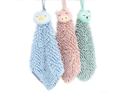 Conjunto de 3 Toalhas de Pendurar Macias e Fofas em Chenille com Estampas Divertidas de Coruja e Pinguim a AQUAFORGE