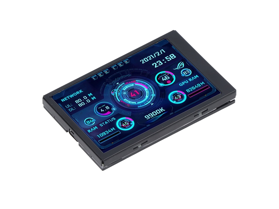 Monitor De Dados Usb Mini Ips Para Cpu Gpu Ram Hdd
