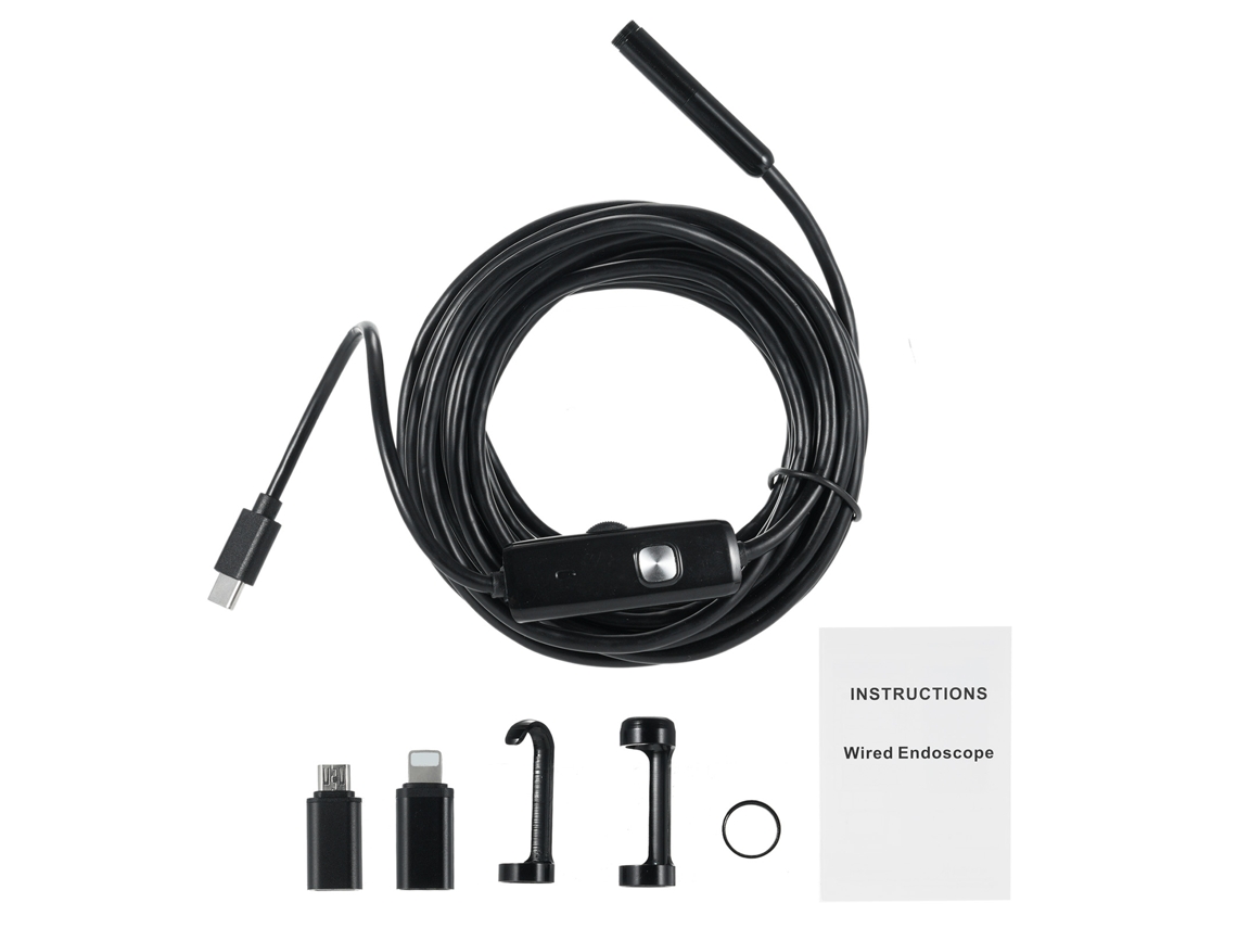 ENDOSCÓPIO industrial com câmeras de 1920p, IP68, 5m, ajustável para iOS e Android