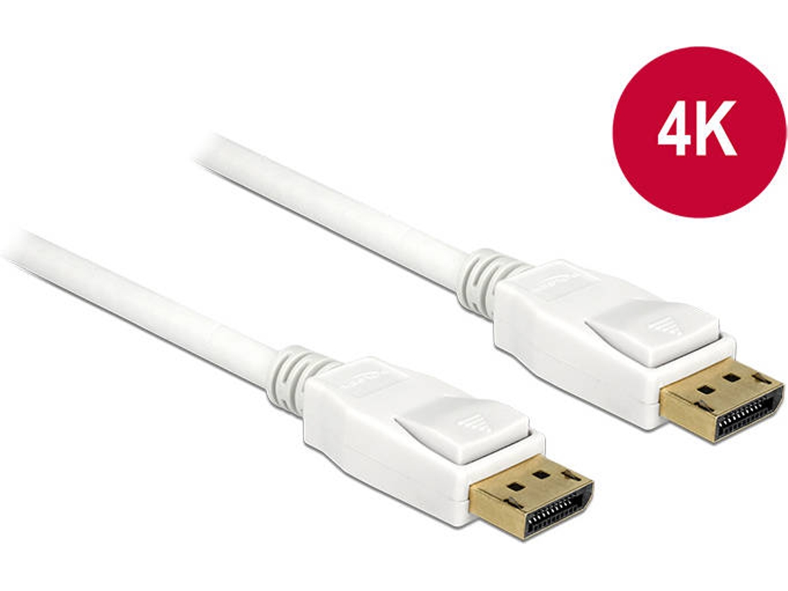Cabo de Dados DELOCK (DisplayPort - 2 m - Branco)