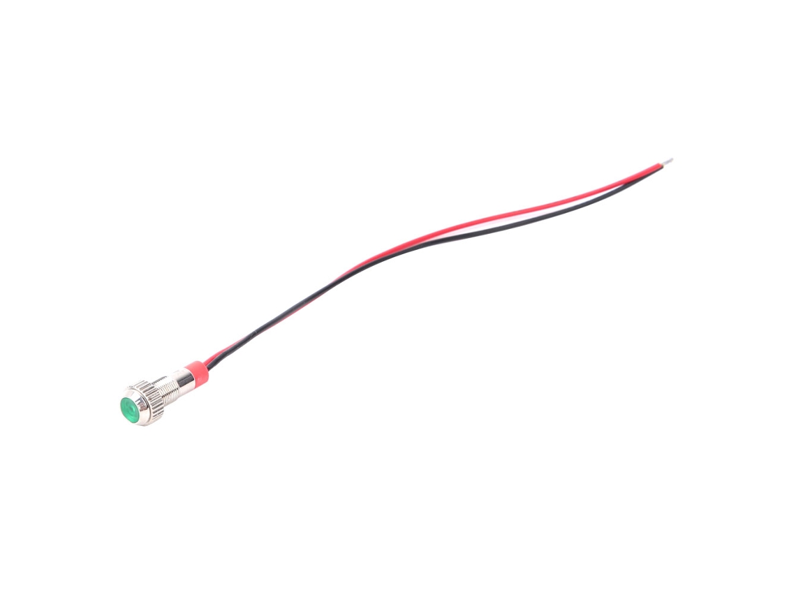 Luz Led de Aviso Metálica Bem 6c Verde 24v Ip65