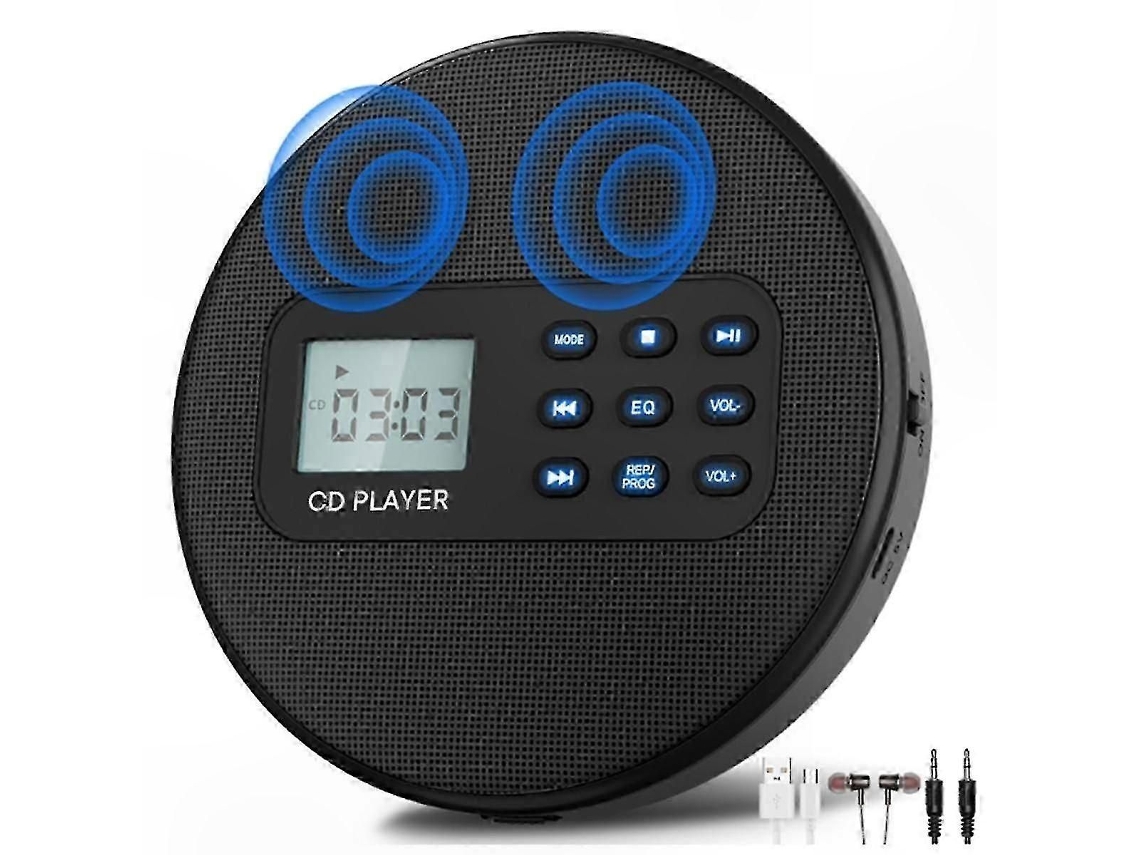 Leitor de Cd Portátil TAISHENGDA com Alto falantes e Fones de Ouvido, Recarregável