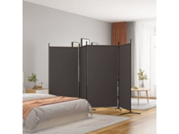 Vidaxl Divisória De Quarto Com 4 Painéis 346x180 Cm Tecido Castanho