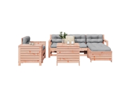 Vidaxl 7 Pcs Conjunto Sofás Jardim Madeira Abeto-de-douglas