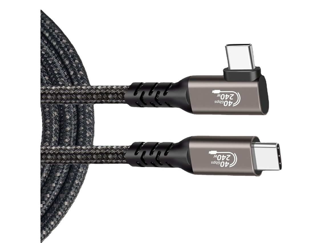 Cabo Usb-c Multifuncional De Alta Velocidade E Ângulo 90 Graus, Com