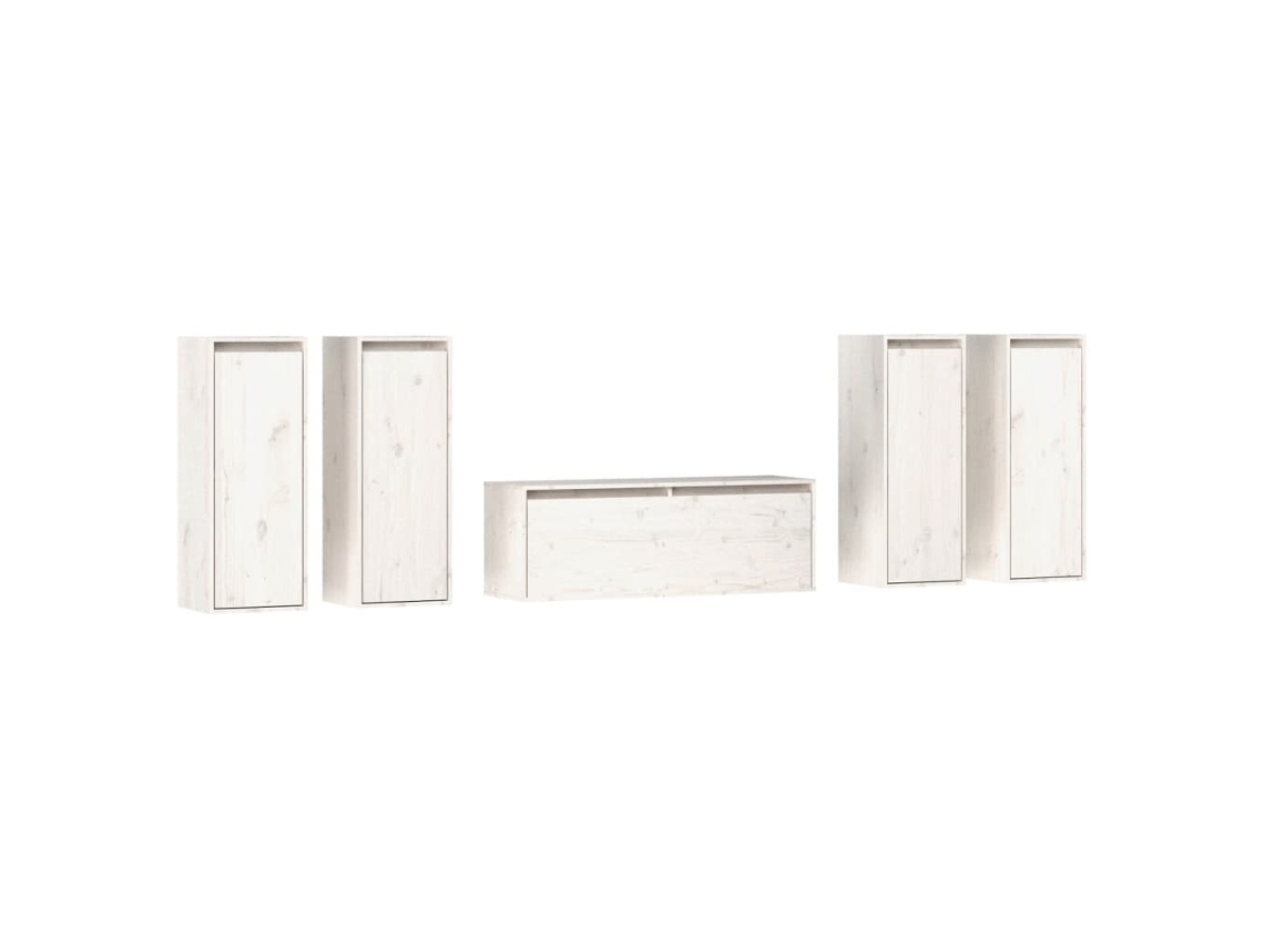 Tv Cabinet Set, Tv Cabinet Sets Vidaxl Branco Madeira De Pinho (n/a)