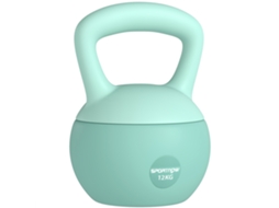 Kettlebell de 12 Kg Pesa Russa Preenchida de Areia Metálica e Alça Antiderrapante para Treino 21x21x30 Cm Verde Ge