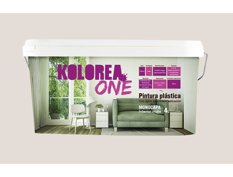 Monocamada de pintura plástica para interiores KOLOREA