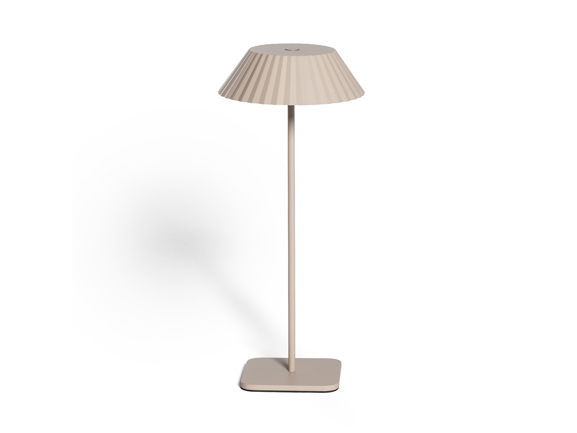 Candeeiro De Mesa Led Portátil Exterior Com Bateria Usb Recarregável Em Metal Hoima Bege