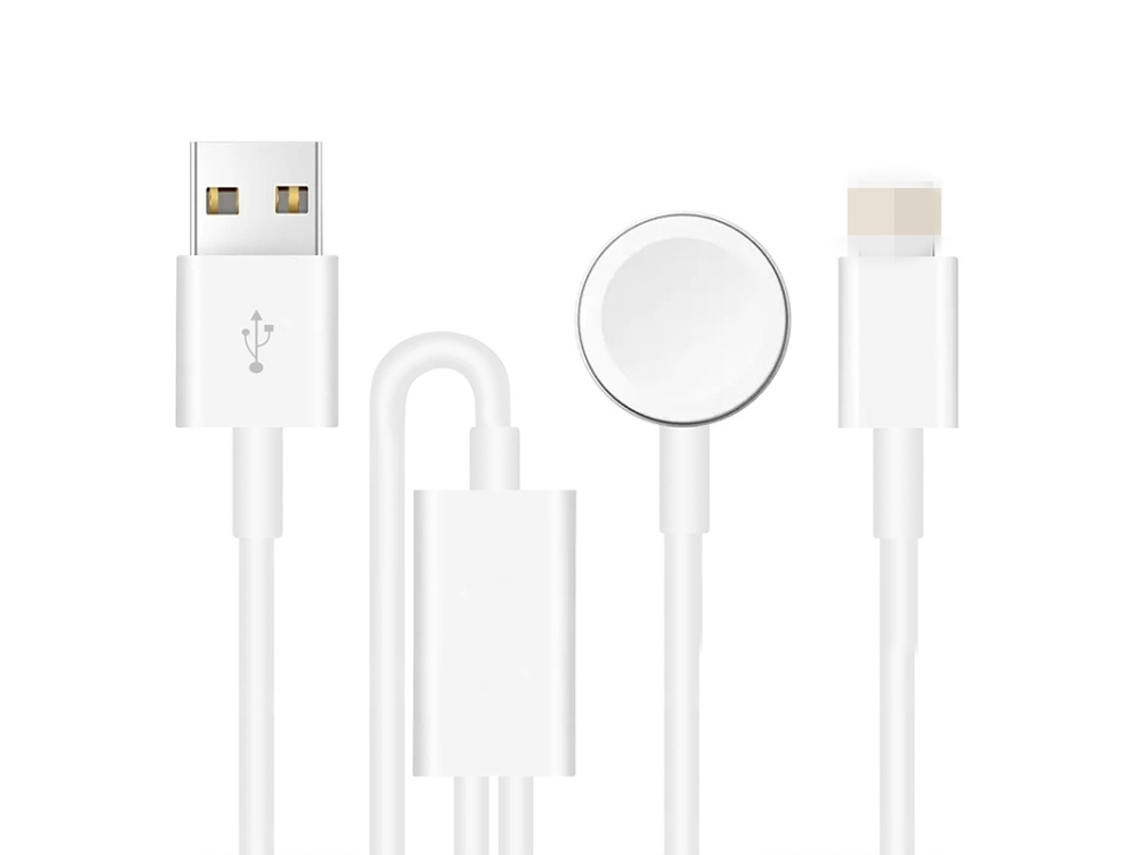 Cabo de Carregamento Magnético 2 em 1 Halinuia Usb 1,2 M Carregamento Rapido para Apple Watch
