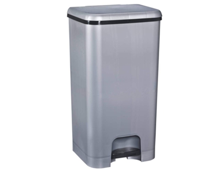Lixeira com Pedal Capacidade de 37 Litros Recipiente para Reciclagem Cor Prata Lixeira Orgânica de Cozinha COM-FORT HOUSE