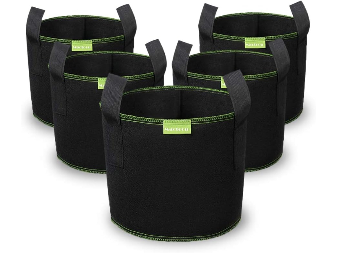 Conjunto de 5 Sacos para Plantio de Batatas, 40L, Ø 38cm, Altura 33,5cm, Sacos de Grande Capacidade, Vasos Geotêxteis para Batatas