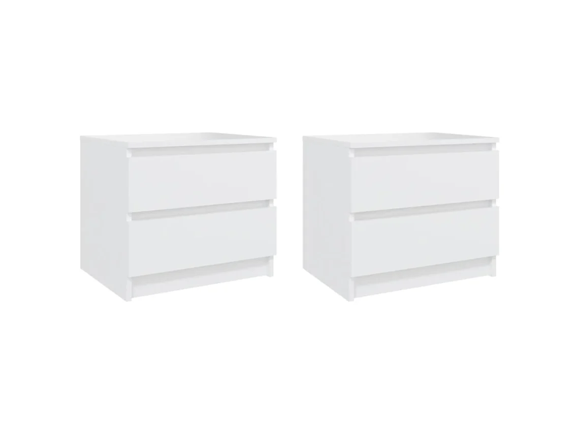 Vidaxl Mesas De Cabeceira 2 Pcs Derivados De Madeira Branco