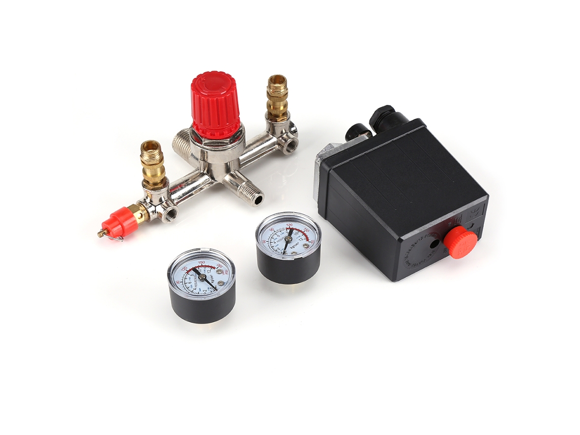Válvula reguladora de pressão do compressor de ar com 90-120 psi e dois manômetros