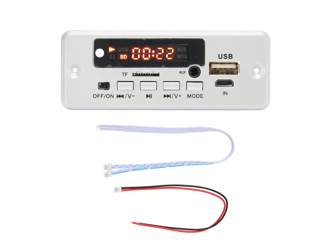 Placa decodificadora 12V MP3 com entrada auxiliar e TF EOOCOO