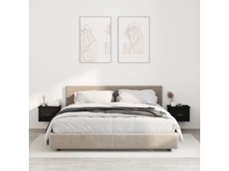Vidaxl Mesas De Cabeceira De Parede 2 Pcs 41,5x36x28 Cm Preto
