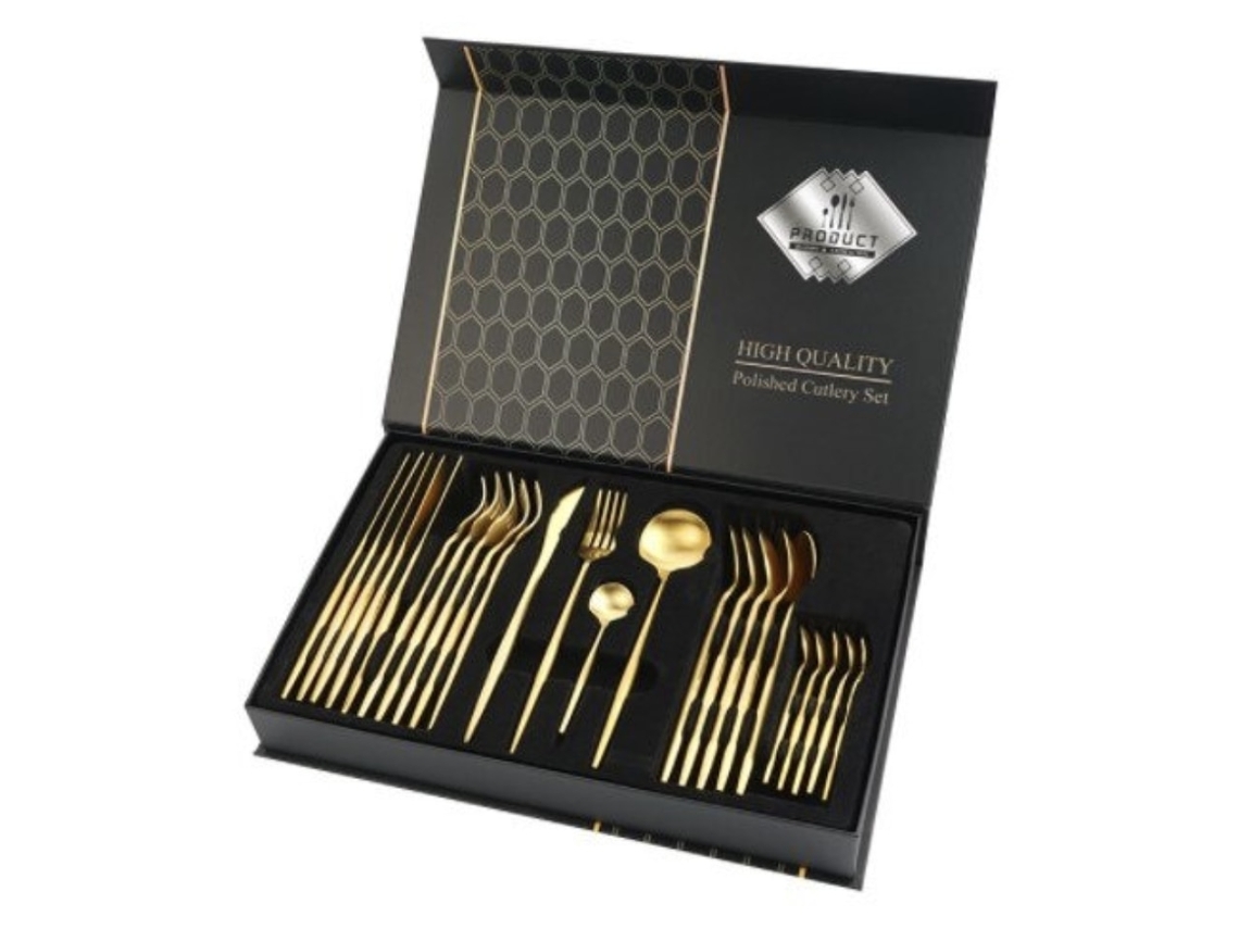 24 Peças Conjunto De Utensílios De Aço Inoxidável