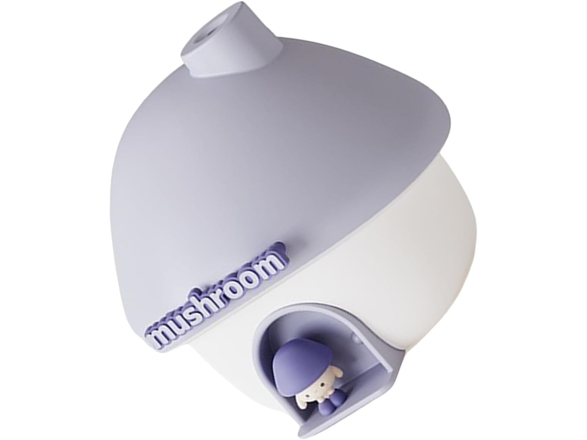 Umidificador Em Formato De Cogumelo Com Luz Noturna, 2000 Mah, Portátil, Decorativo, 300 Ml