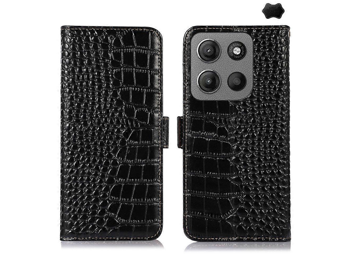 Capa De Celular Em Couro De Vaca Com Camada Superior De Crocodilo