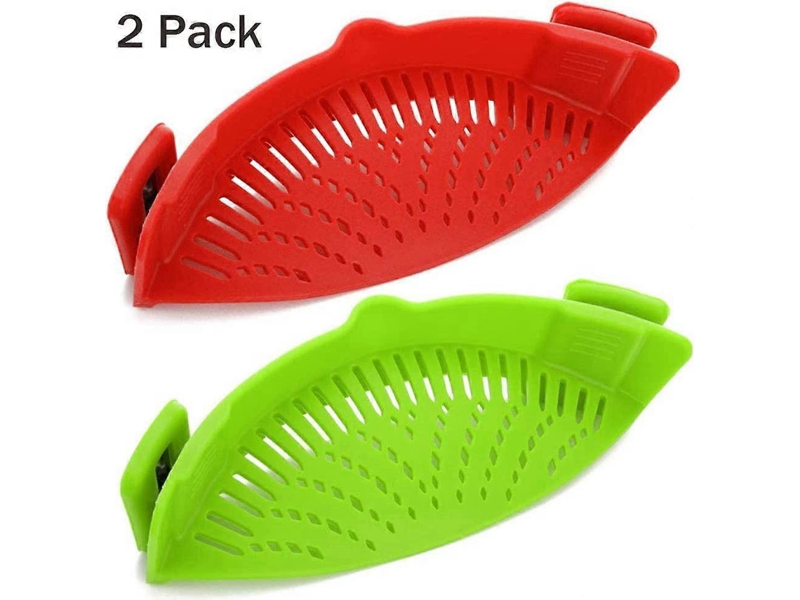 Colador de Silicona, 2 Pack Resistente Ao Calor Clip para Massa Arroz Utensílios de Cozinha Fácil de Limpar