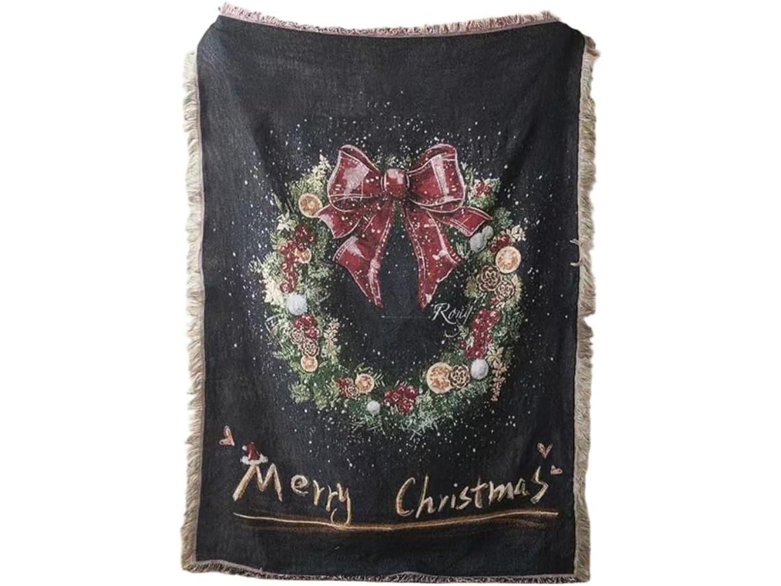 Manta Decorativa de Natal Syjym para Sofá Lazer Série Natalina, Ideal para Quarto, Sala de Estar
