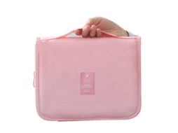Bolsa de Maquiagem Pequena Portátil Estilo Coreano Rosa