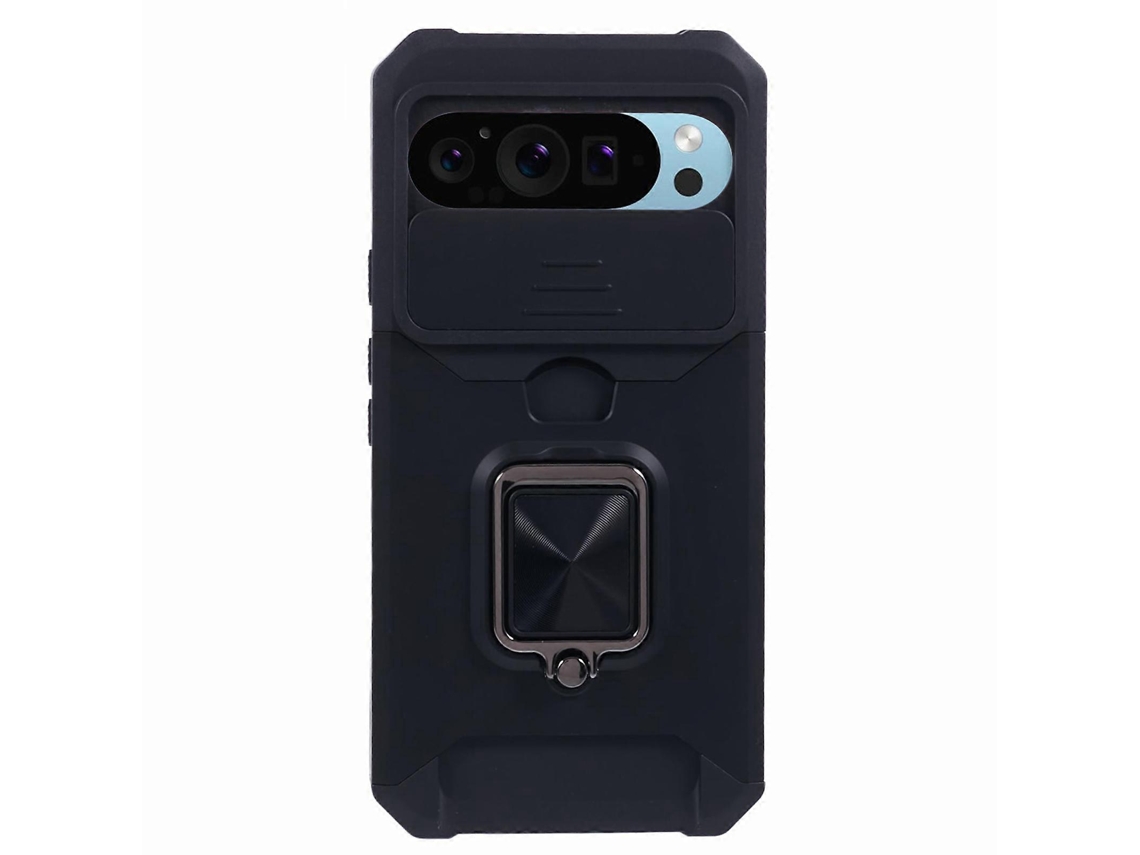 Compre Capa Protetora Para Google Pixel 9 Pro Xl Com Suporte Deslizante E Tampa De Lente De Pc Tpu Com Suporte Para Cartão, Preta