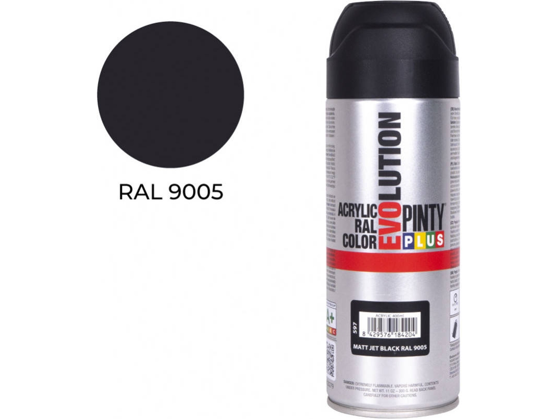 Spray Ral Pinty Plus 9005 Preto Satinado 400Ml