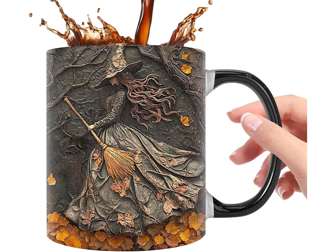 Caneca De Café De Halloween, Estampa De Bruxa, 350 Ml
