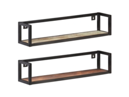 Vidaxl Prateleiras De Parede 2 Pcs 80 Cm Madeira Recuperada Maciça