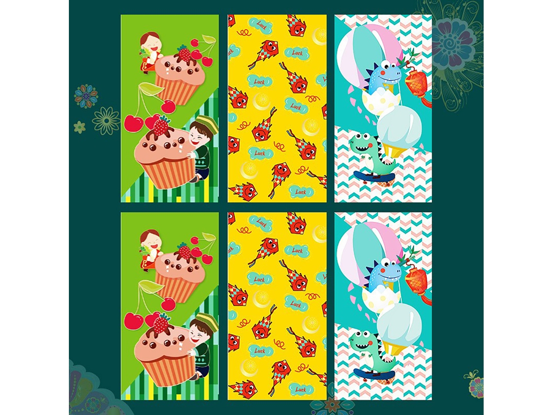 Laxiscreed Pack De 6 Envelopes Ang Pow Coloridos Com Design Criativo Para Malásia E Singapura