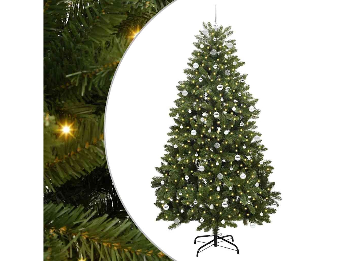 Árvore De Natal Artificial Articulada Com Base Vidaxl Verde Pvc (240 Cm)