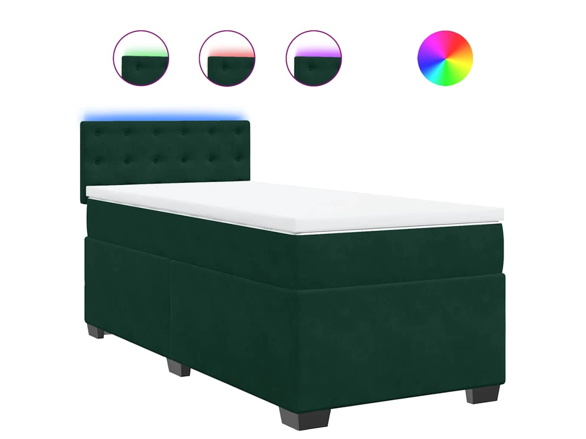 Box Spring Bed, Box Spring Beds Vidaxl Verde Veludo (100 X 200 Cm)