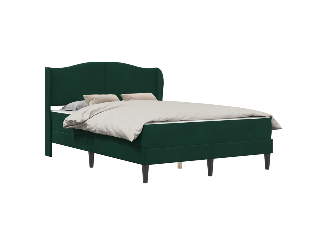 Conjunto 1 Estrutura De Cama Moderna Vidaxl Verde Veludo (140 X 200 Cm)