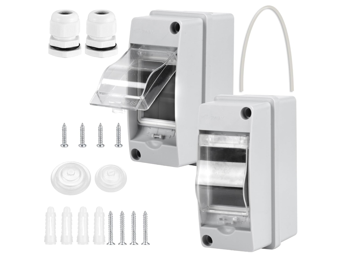 2 X Ip65 Waterproof Outdoor Electrical Boxes, 2 Modules | Waterproof Electrical Box, Junction Box, Plastic Surface Control Cabinet