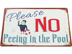 Placa Metálica para Piscina, para Uso Externo, com Design Exclusivo e Decoração para Fixação na Parede Ou Borda da CHABERLU