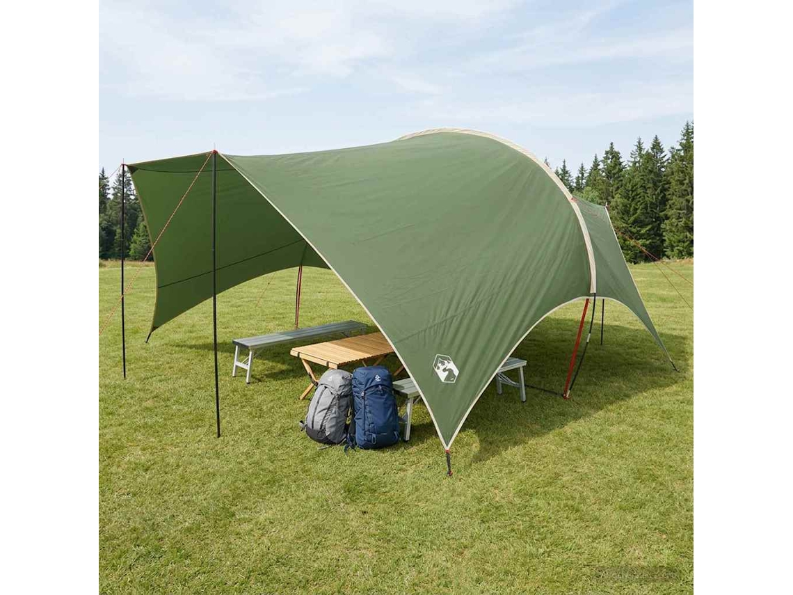 Vidaxl Tarp De Camping Resistente À Água Verde 550 X 400 X 230 Cm