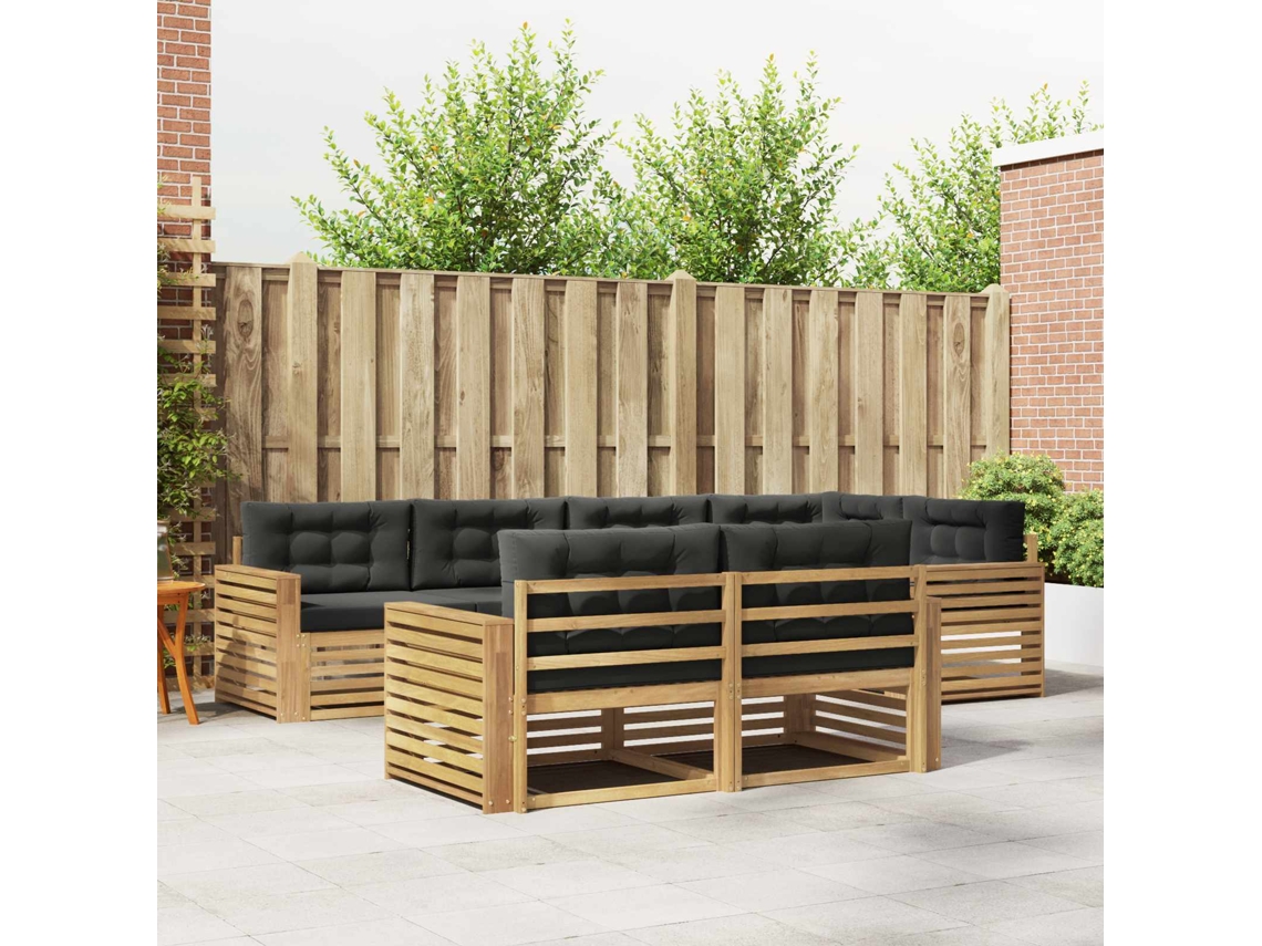 Vidaxl Conjunto De Sofás Para Exterior 7 Unid. Branco E Antracite