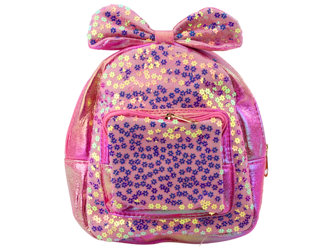 Children's Backpack With Sequins Flowers Bow Pink 22cm 2.8l