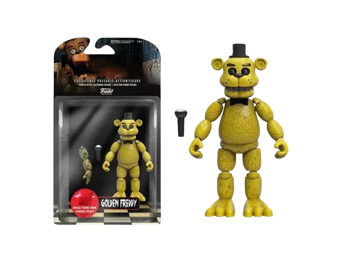 Figura Ação Five Nights At Freddy's | Golden Freddy | 20 Cm | Pvc | Animatrónico Articulado | Fnaf