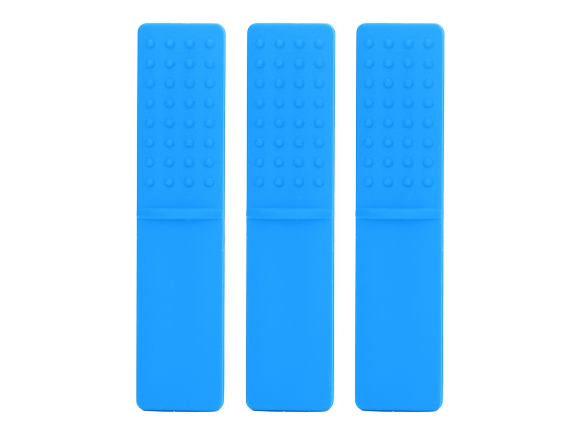 Mali brinquedo de Mordida Bebê Silicone Sem Bpa Congelável Fervível 3pcs Azul