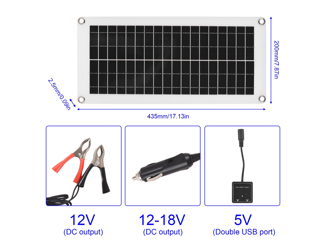Painel Solar LAXISCREED 20w 12v com Controlador Pwm 60a