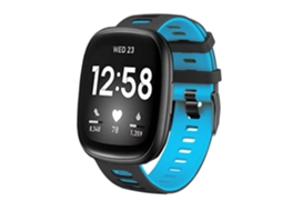 Bracelete Pioneer para Fitbit by Google Versa 4 Preto e Azul Claro