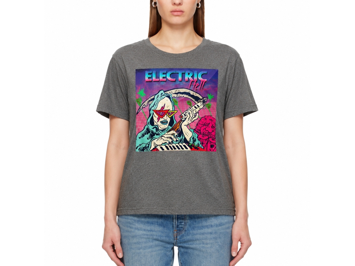 Rockinstone Bill And Ted Electric Hell Heather Graphite Adult T-shirt Size:xl